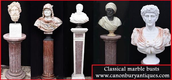 Large range of marble busts from canonbury antiques
