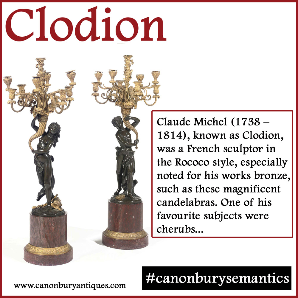Clodion bronzes - French rococo candelabras and cherubs
