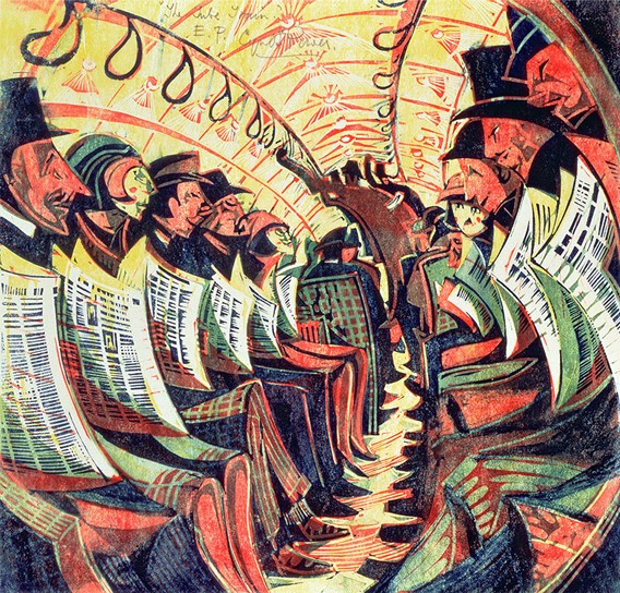 Cyril Powers  Tube Train  - my favourite piece of Tube art, perfectly captures the essence of a crowded carriage