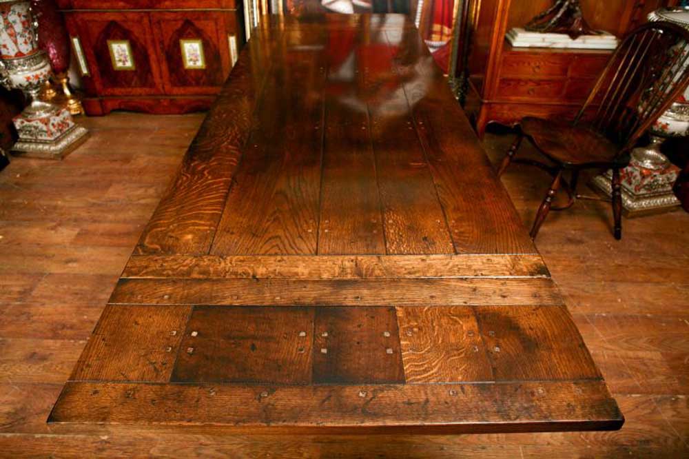 You can see the extra leaf at the end on this refectory table