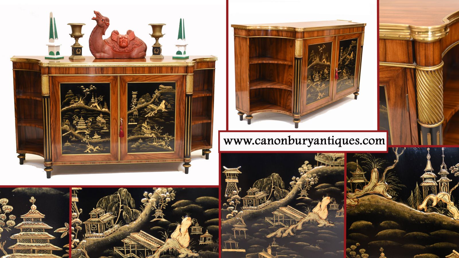 Enfilade Chiffonier Français Chinoiserie Palissandre 1930