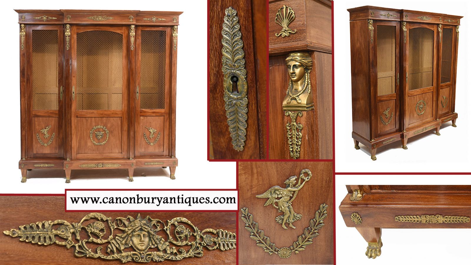 French Antique Bookcase Second Empire Bibliotheque Cabinet