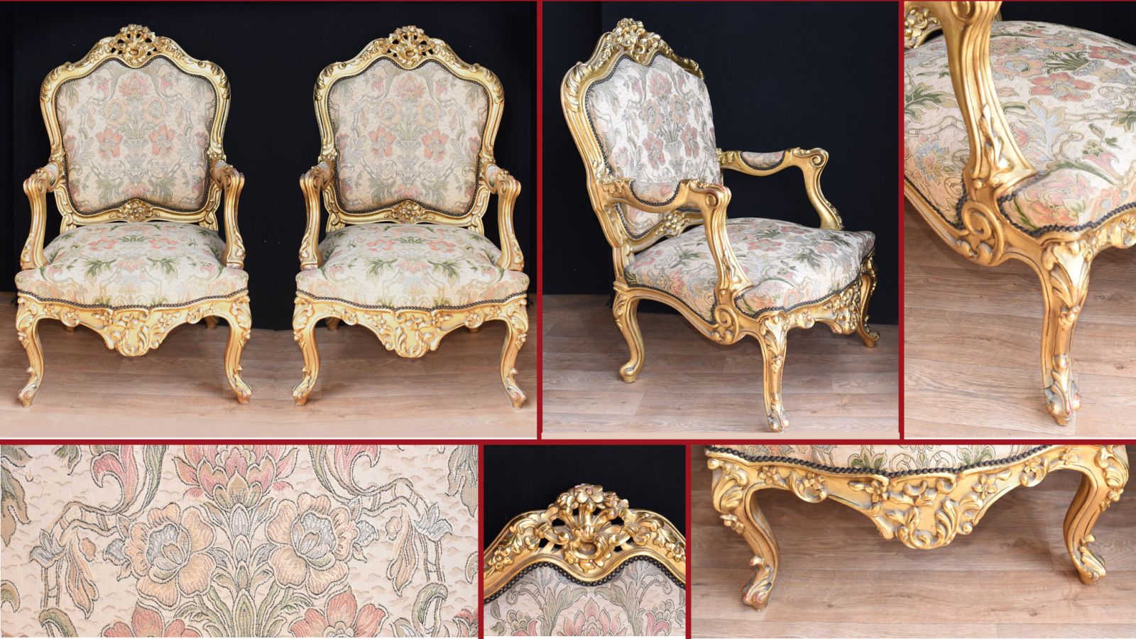 Gilt armchairs from Canonbury Antiques