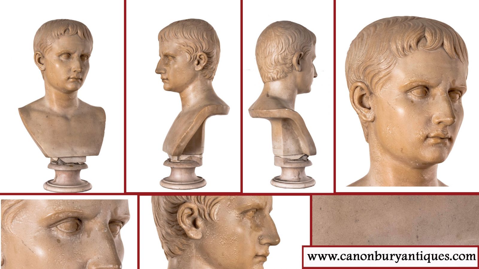 Grand Tour marble bust Emperor Augustus