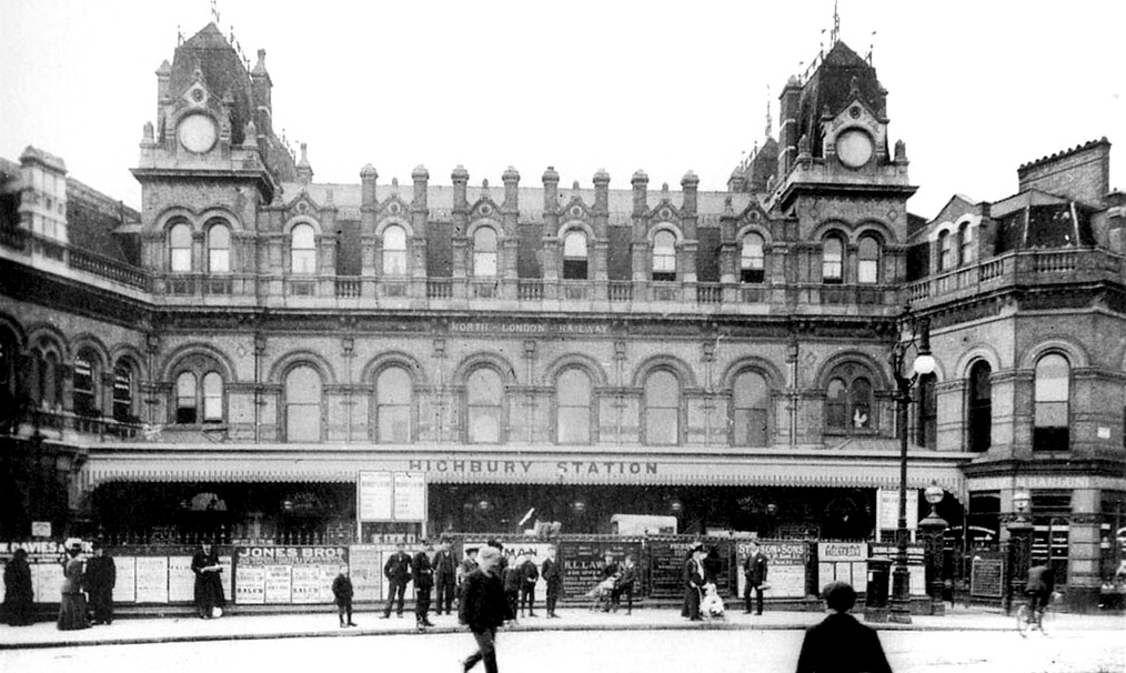 Highbury and Islington - the grand facade before being bombed in 
