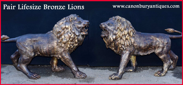 Massive range of bronze lions cats panthers and cheetahs
