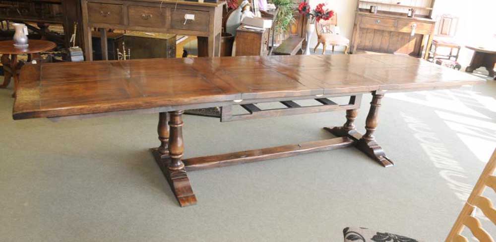 Very long oak table, perfect for that large dinner party