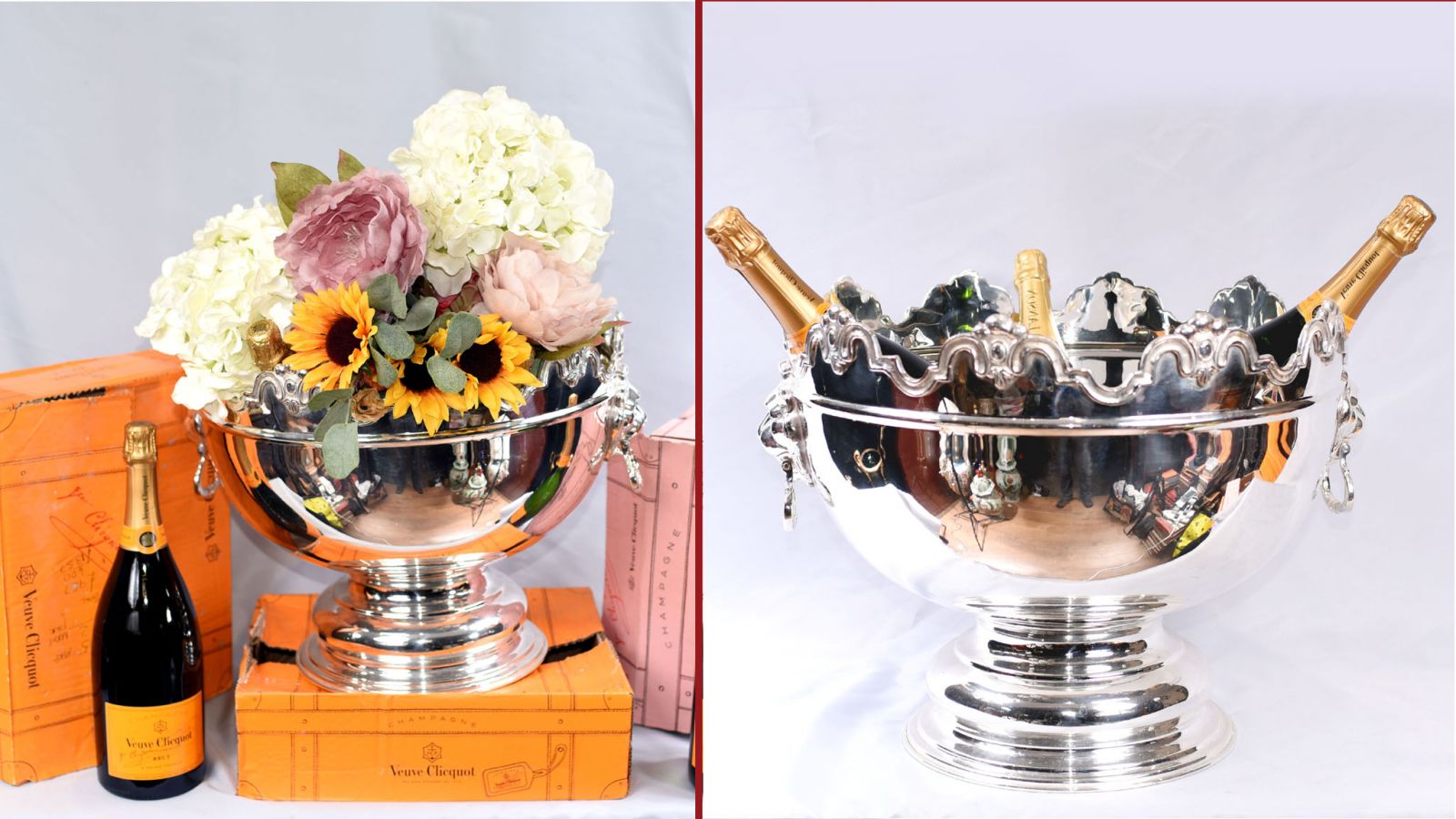 Silver plate punch bowls to keep the champers cool
