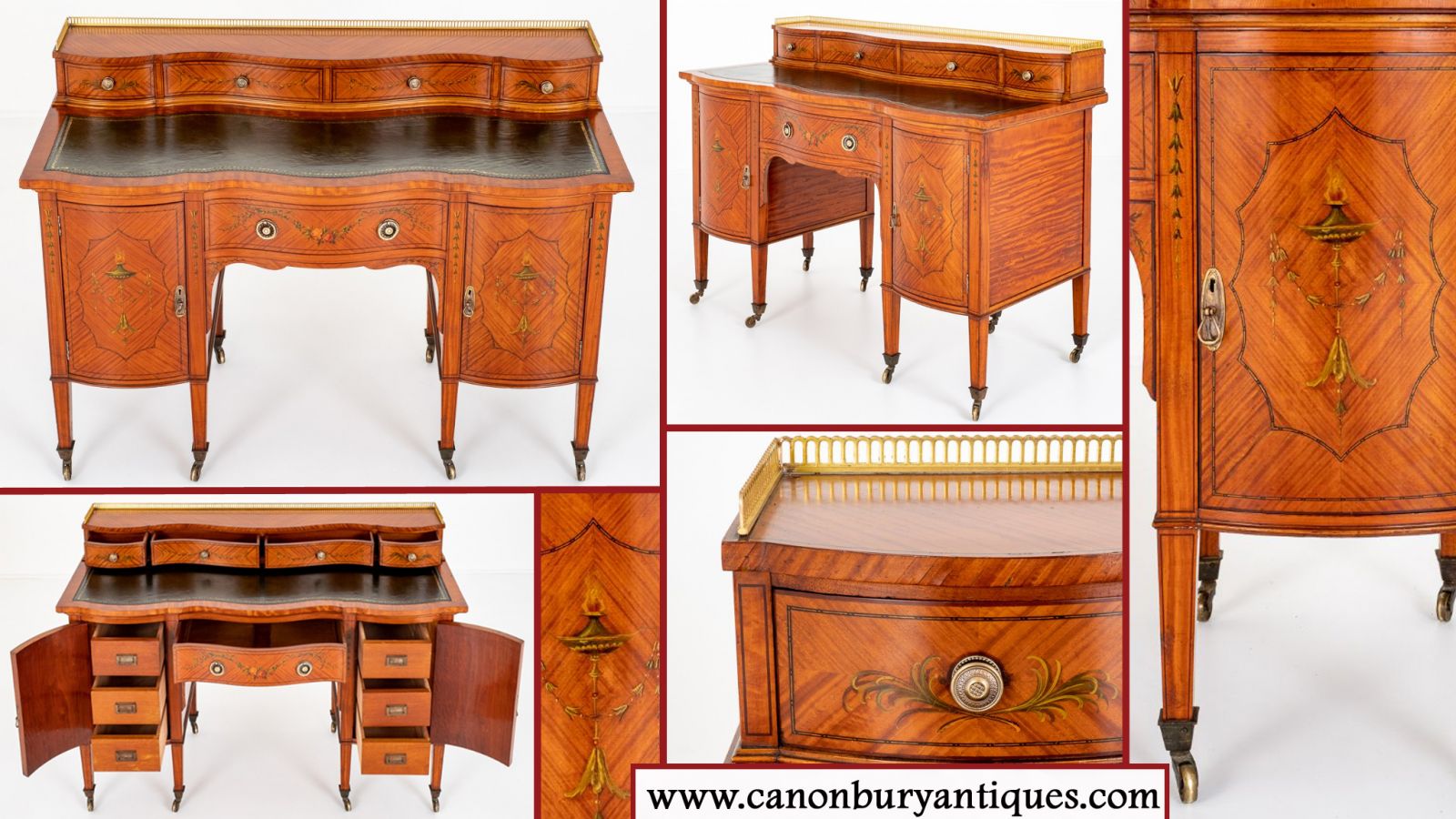 Satinwood antique Sheraton desk