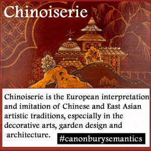 Chinoiserie is the imitation or evocation of Chinese motifs and techniques in Western art