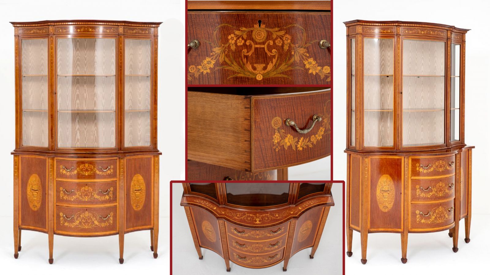 Sheraton cabinet mahogany marquetry inlay