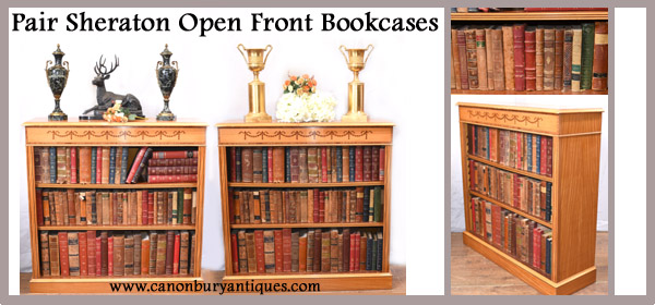 Sheraton open front bookcases