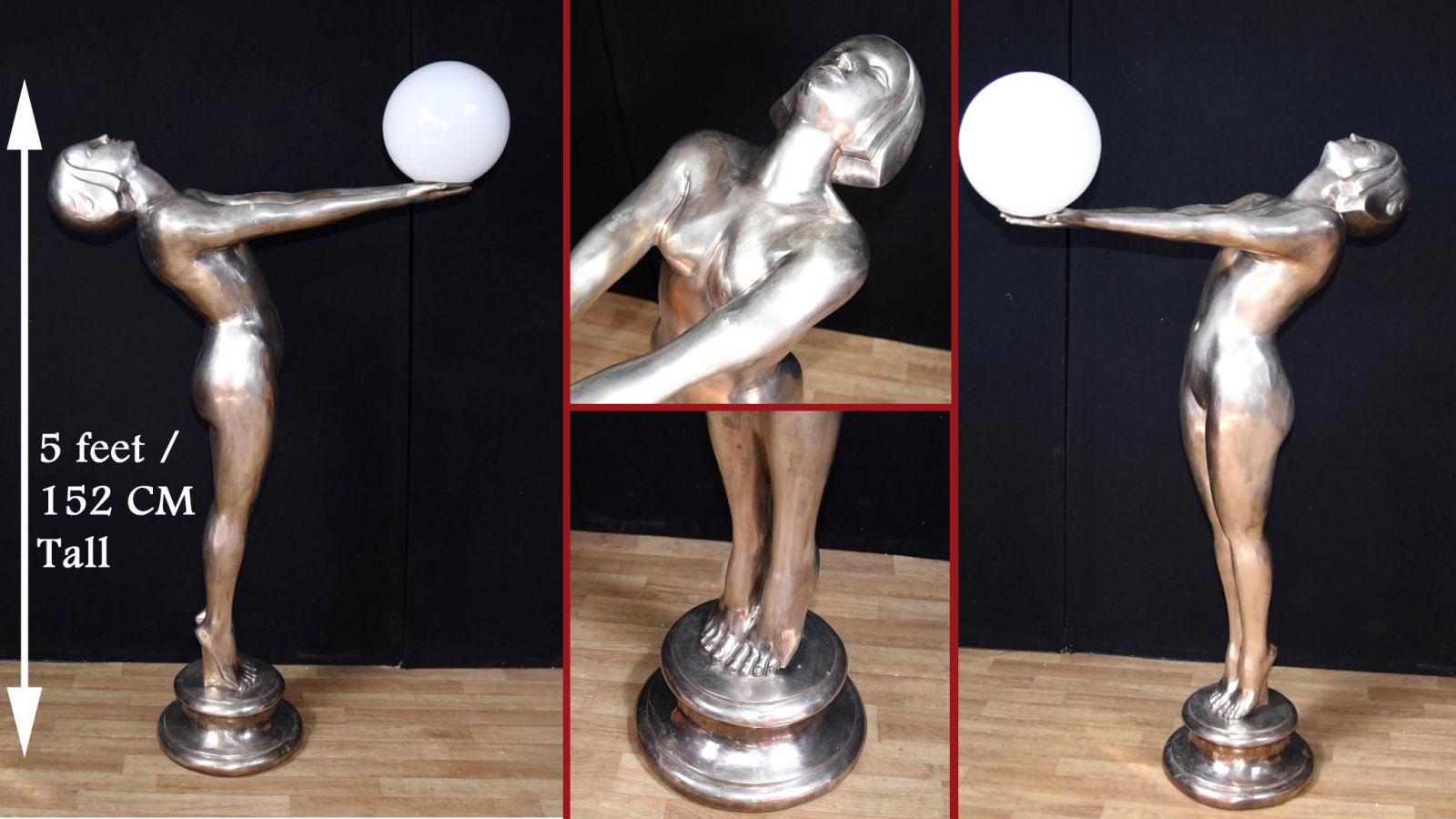 Art deco bronze biba girl floor lamp
