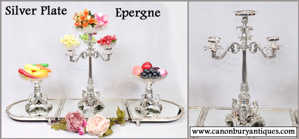 Silver plate epergne