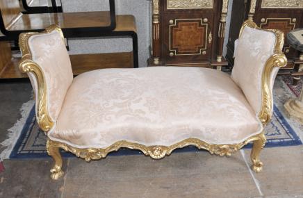 Louis XV Gilt Stool Seat Chaise French Chairs