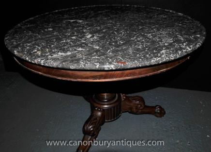 French Antique Gueridon Round Centre Table 1830 Empire Dining Table