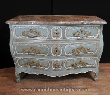 18th Century French Provincial Bombe Commode Chest Drawers Antique Furniture