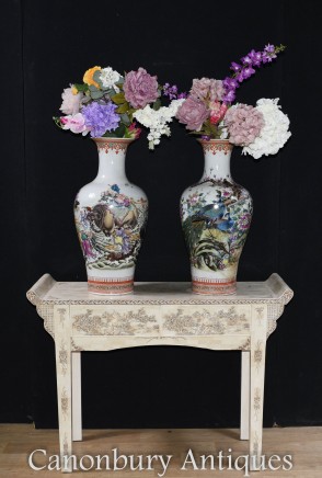 Pair Chinese Porcleain Vases - Qianlong Urns