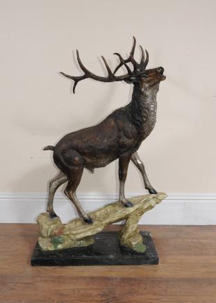 3 ft Bronze Scottish Stag Elk Moose