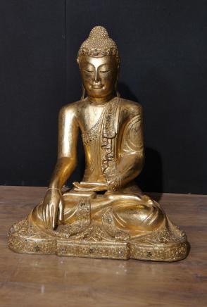 Antique Nepalese Buddha Statue -  Buddhism Meditation Pose Dhyanasana