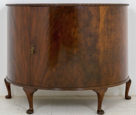 Antique Side Cabinet - Demi Lune Mahogany Chest