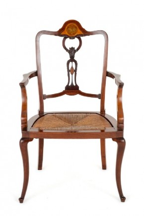 Art Nouveau Arm Chair Inlay Mahogany 1900