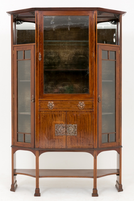 Arts and Crafts Mahogany Display Cabinet Aesthetic Movement