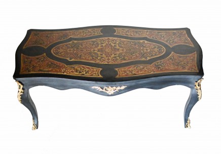 Boulle Coffee Table French Marquetry Inlay Lacquer