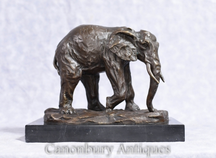 Bronze African Elephant Statue Animals Castings Elephants Tribal Art