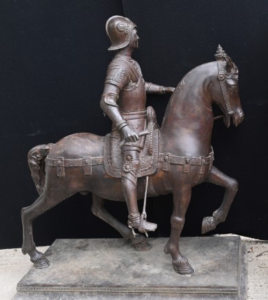 Bronze Gladiator Statue Horse Casting Classical Roman