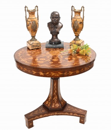 Dutch Marquetry Centre Table - Marquetry Inlay Dining Tables