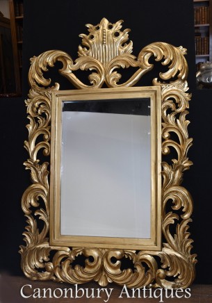 French Rococo Gilt Pier Mirror Glass