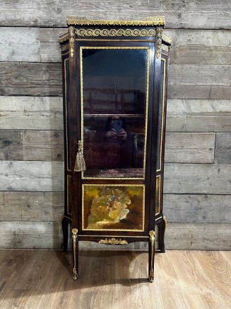 French Antique Display Cabinet Vitrine Vernis Martin Painted 1880