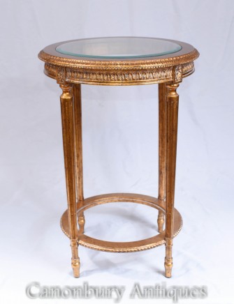 French Side Table - Empire Gilt Occassional Tables