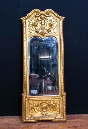 French Empire Pier Mirror - Antique Cherub Gilt Circa 1880