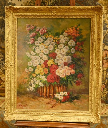 French Impressionist Oil Painting Floral Still Life Signed Art
