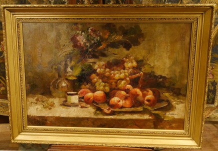 French Impressionist Oil Painting Still Life Floral Cafe Art Signed