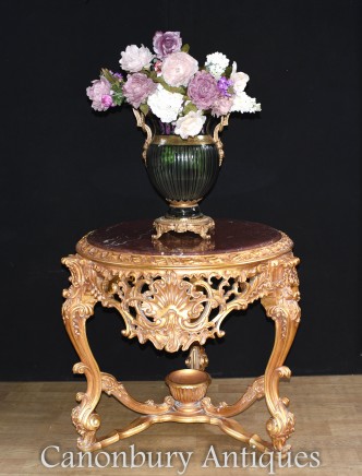 Italian Rococo Gilt Centre Table with Marble Top