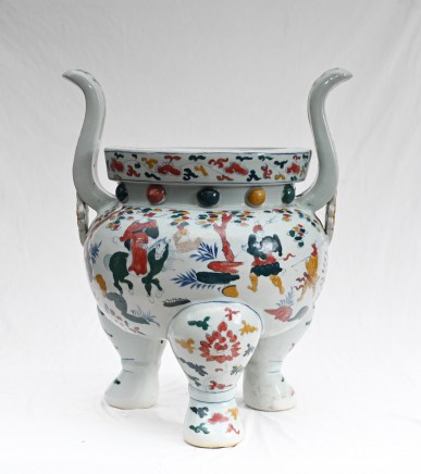 Japanese Arita Imari Porcelain Koro Urn Ceramic Vase Buddhist Incense Burner Cauldron