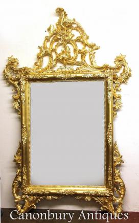 Large Italian Gilt Pier Mirror Hand Carved Glass Mirrors