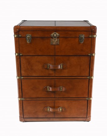 Leather Campaign Chest Drawers