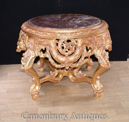 Louis XVI Gilt Centre Table - French Marble Topped Tables