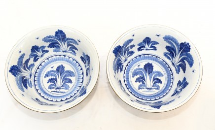 Pair Chinese Porcelain Plates Blue and White China Kangxi