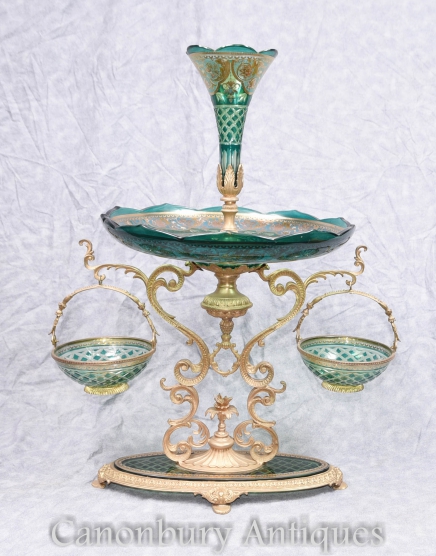 Single Glass French Empire Epergnes Centrepiece Stand
