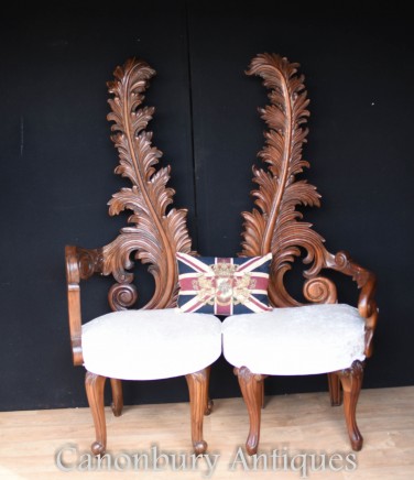 Pair Leaf Arm Chairs - Decorative Interiors Armchair