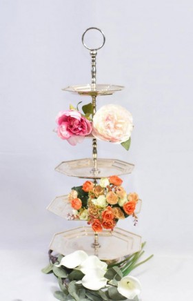 Pair Silver Plate Cake Stands 5 Tier Victorian Afternoon Tea
