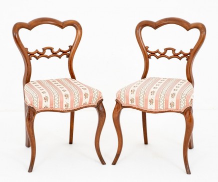 Pair Victorian Side Chairs Antique Circa 1860