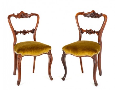 Pair Victorian Side Chairs Antique Interiors 1870