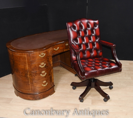 Regency Kidney Desk and Office Swivel Chair Set