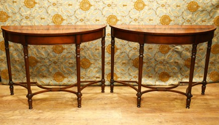 Regency Revival Console Tables Demi Lune Hall Table